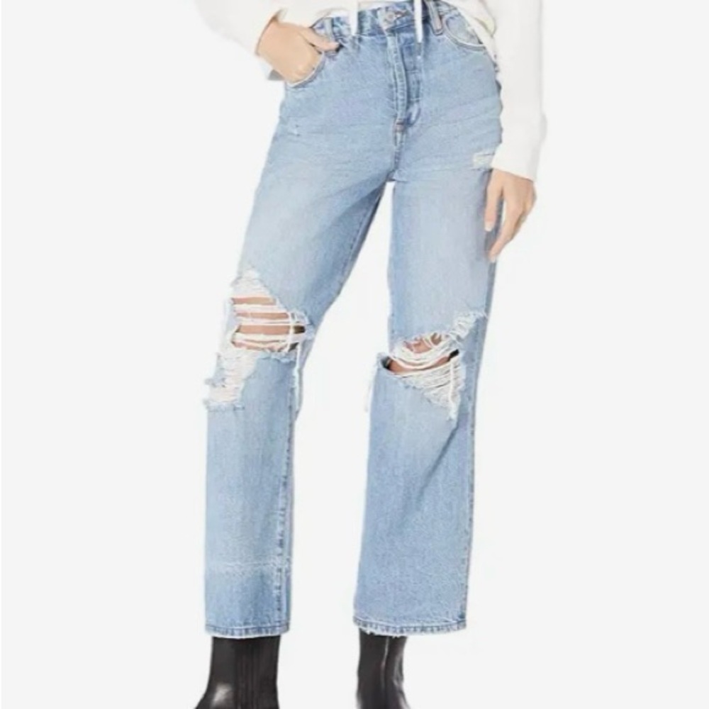 BLANKNYC Women's Distressed The Baxter ribcage Straight Leg Jeans Size 27 NWOT